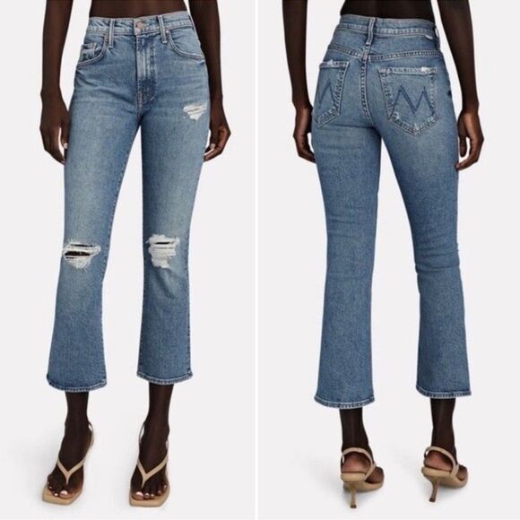 Mother Denim Insider Ankle Flare Bootcut Jeans in Bloom and Doom Size 27 - Picture 4 of 13